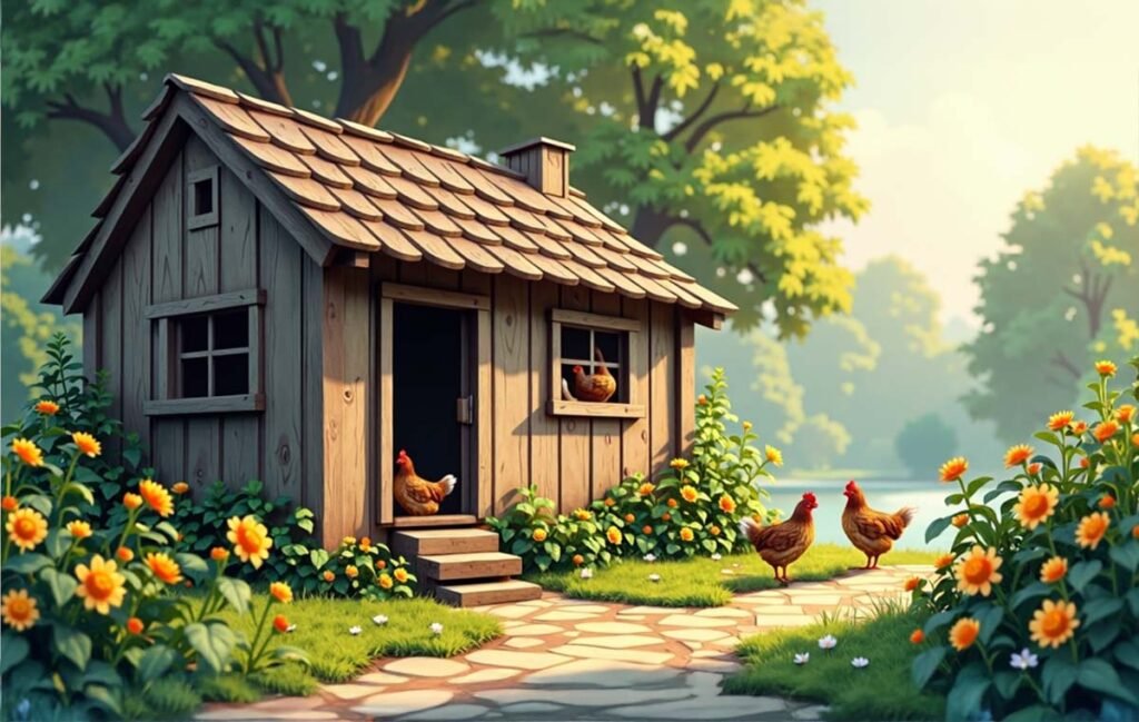 Chickens enjoy the chicken coop size