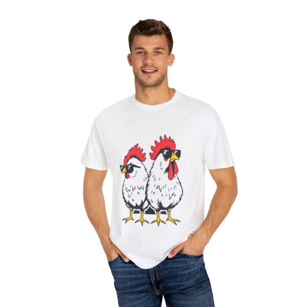 Funny Cool Chicken T-Shirt – Two Chickens with Sunglasses | Cute An Playful Chicken Lover Tee - Image 4